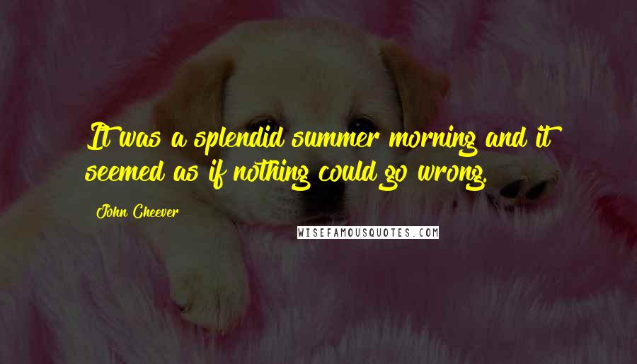 John Cheever Quotes: It was a splendid summer morning and it seemed as if nothing could go wrong.