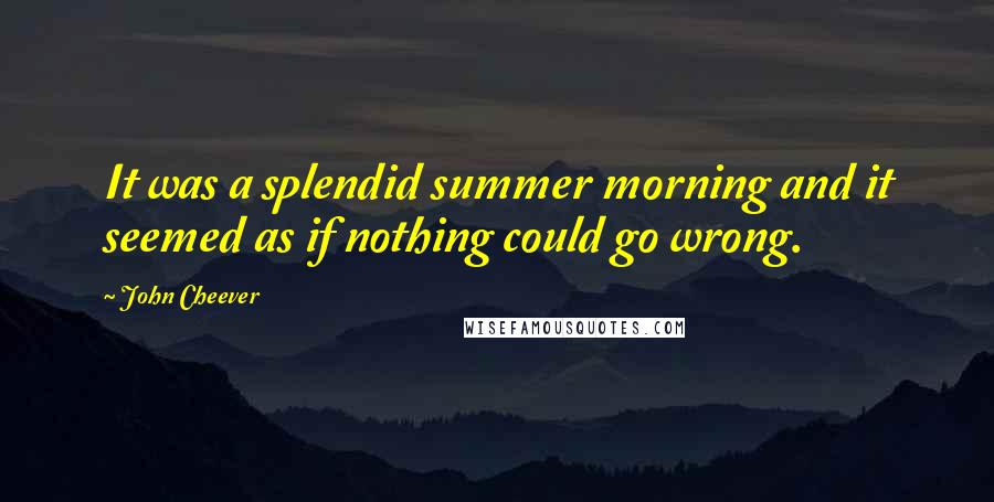 John Cheever Quotes: It was a splendid summer morning and it seemed as if nothing could go wrong.