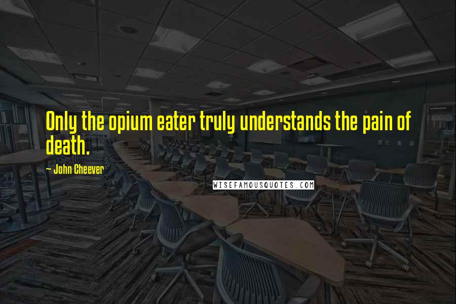 John Cheever Quotes: Only the opium eater truly understands the pain of death.