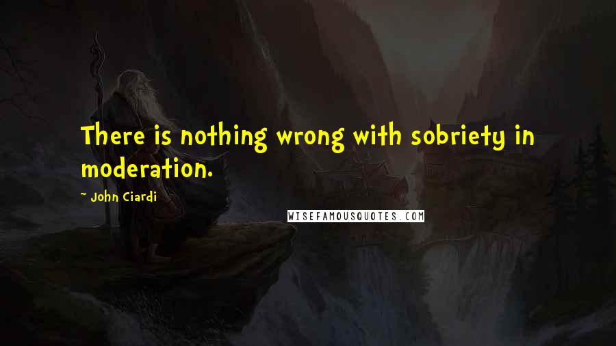 John Ciardi Quotes: There is nothing wrong with sobriety in moderation.