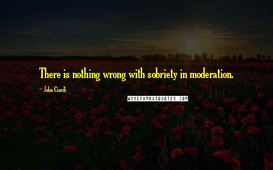 John Ciardi Quotes: There is nothing wrong with sobriety in moderation.
