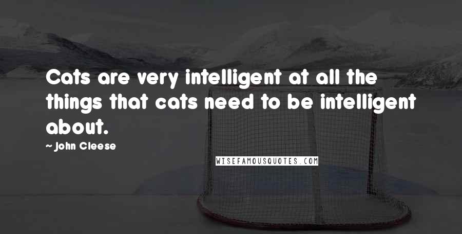 John Cleese Quotes: Cats are very intelligent at all the things that cats need to be intelligent about.