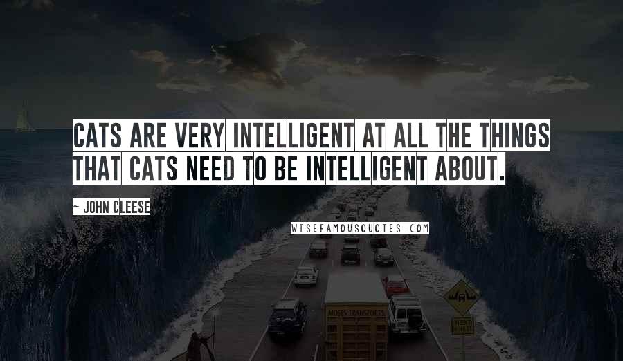 John Cleese Quotes: Cats are very intelligent at all the things that cats need to be intelligent about.