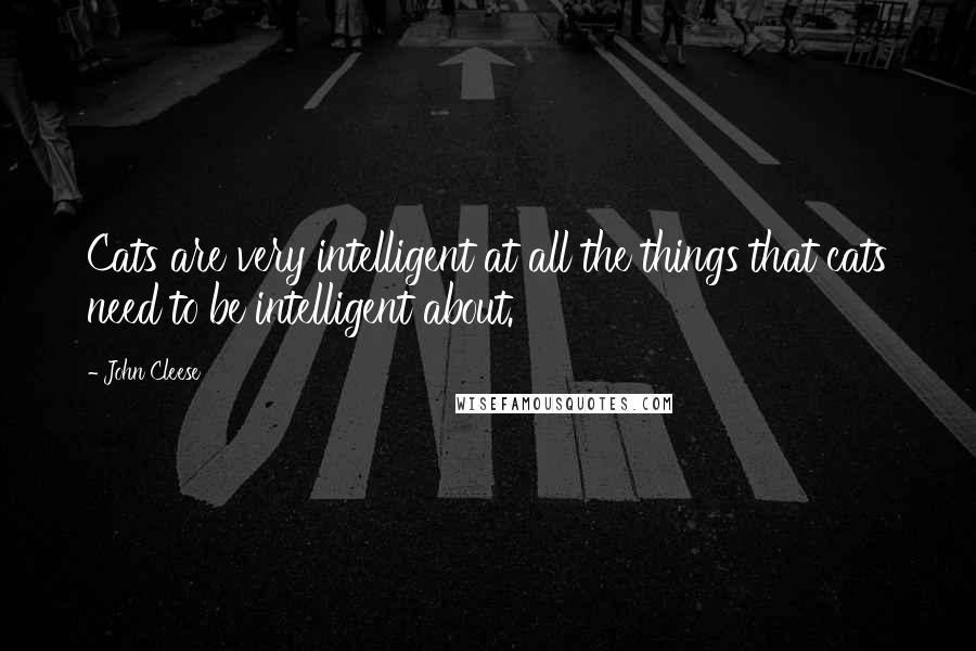 John Cleese Quotes: Cats are very intelligent at all the things that cats need to be intelligent about.