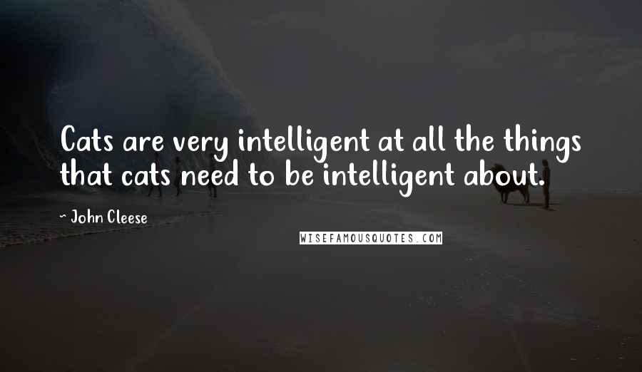 John Cleese Quotes: Cats are very intelligent at all the things that cats need to be intelligent about.