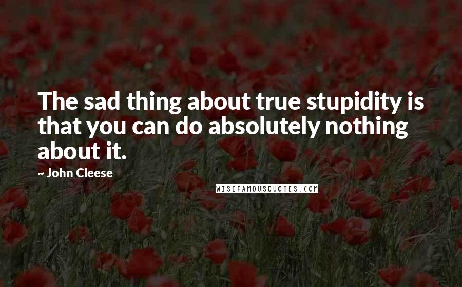 John Cleese Quotes: The sad thing about true stupidity is that you can do absolutely nothing about it.