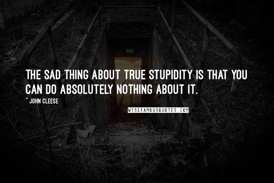 John Cleese Quotes: The sad thing about true stupidity is that you can do absolutely nothing about it.