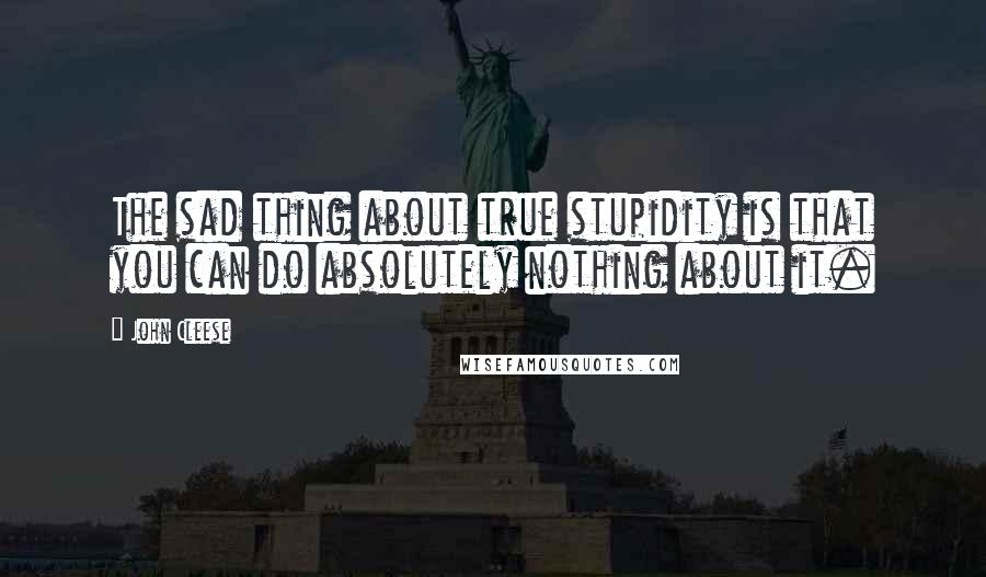 John Cleese Quotes: The sad thing about true stupidity is that you can do absolutely nothing about it.