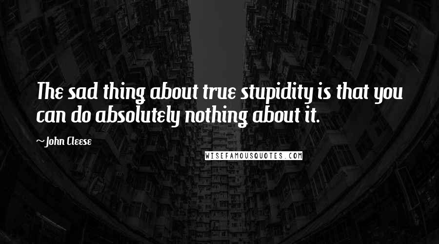 John Cleese Quotes: The sad thing about true stupidity is that you can do absolutely nothing about it.