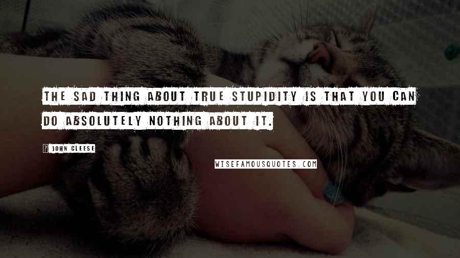 John Cleese Quotes: The sad thing about true stupidity is that you can do absolutely nothing about it.