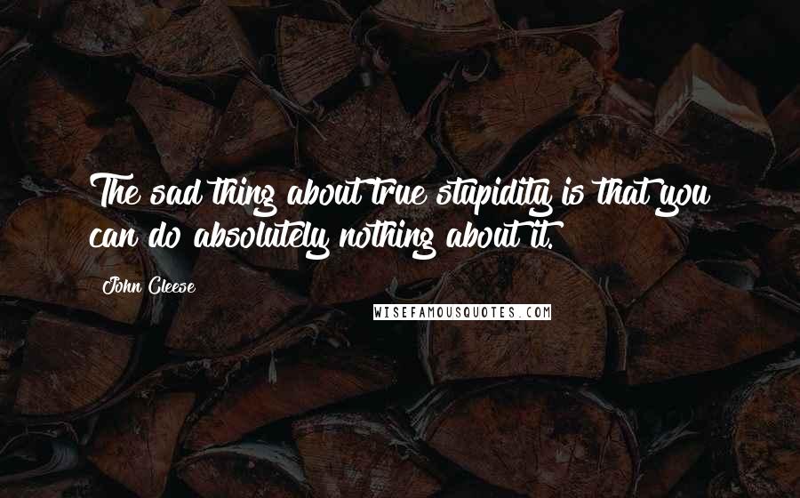 John Cleese Quotes: The sad thing about true stupidity is that you can do absolutely nothing about it.