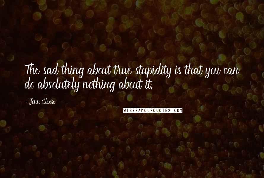 John Cleese Quotes: The sad thing about true stupidity is that you can do absolutely nothing about it.