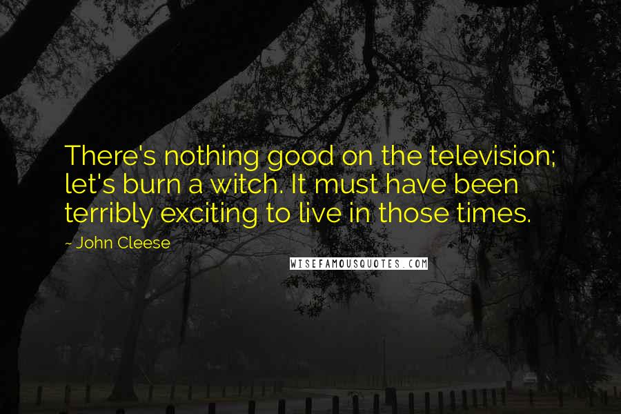 John Cleese Quotes: There's nothing good on the television; let's burn a witch. It must have been terribly exciting to live in those times.