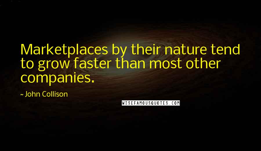 John Collison Quotes: Marketplaces by their nature tend to grow faster than most other companies.