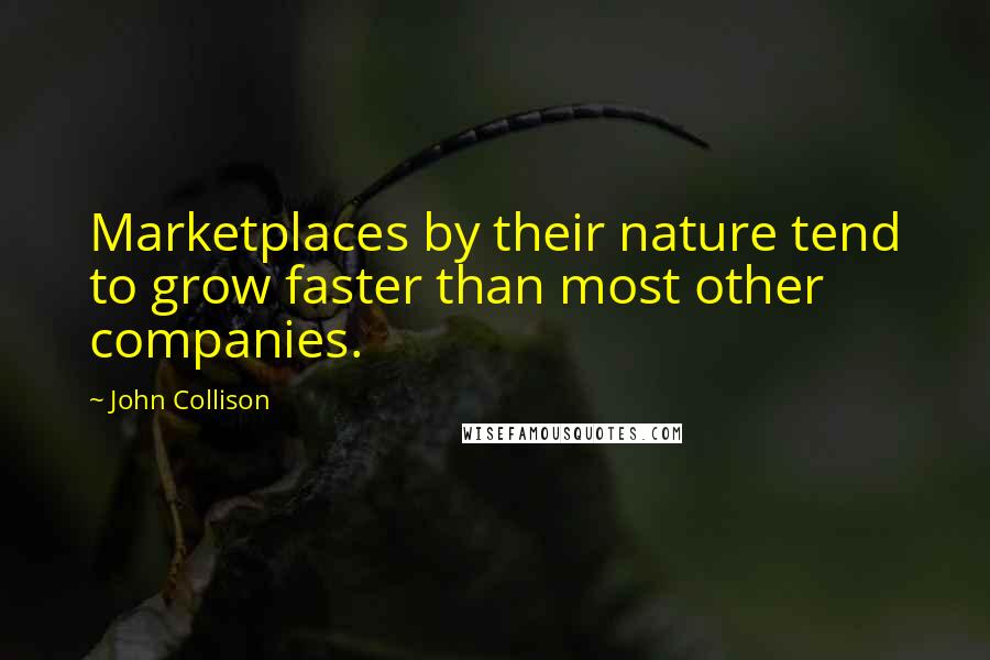 John Collison Quotes: Marketplaces by their nature tend to grow faster than most other companies.