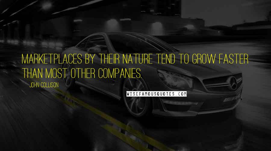 John Collison Quotes: Marketplaces by their nature tend to grow faster than most other companies.