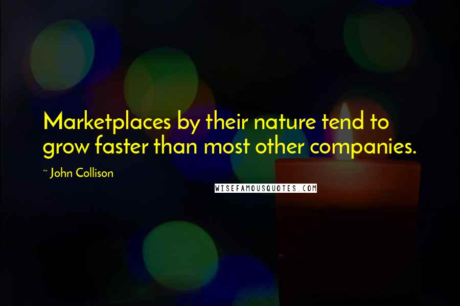 John Collison Quotes: Marketplaces by their nature tend to grow faster than most other companies.