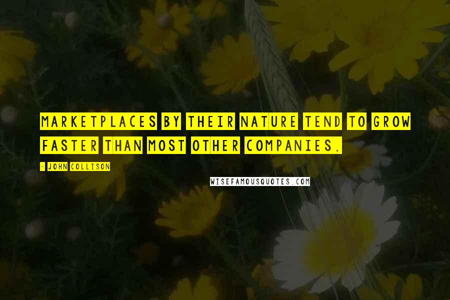 John Collison Quotes: Marketplaces by their nature tend to grow faster than most other companies.