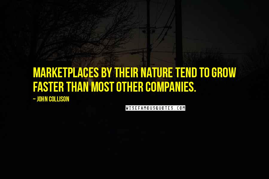 John Collison Quotes: Marketplaces by their nature tend to grow faster than most other companies.