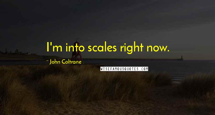 John Coltrane Quotes: I'm into scales right now.