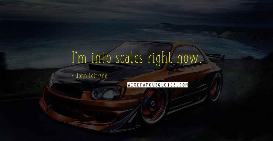 John Coltrane Quotes: I'm into scales right now.
