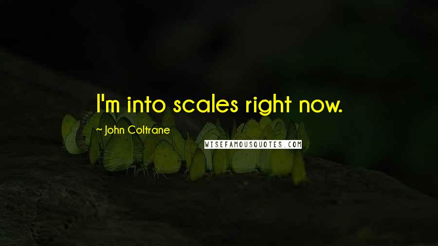 John Coltrane Quotes: I'm into scales right now.