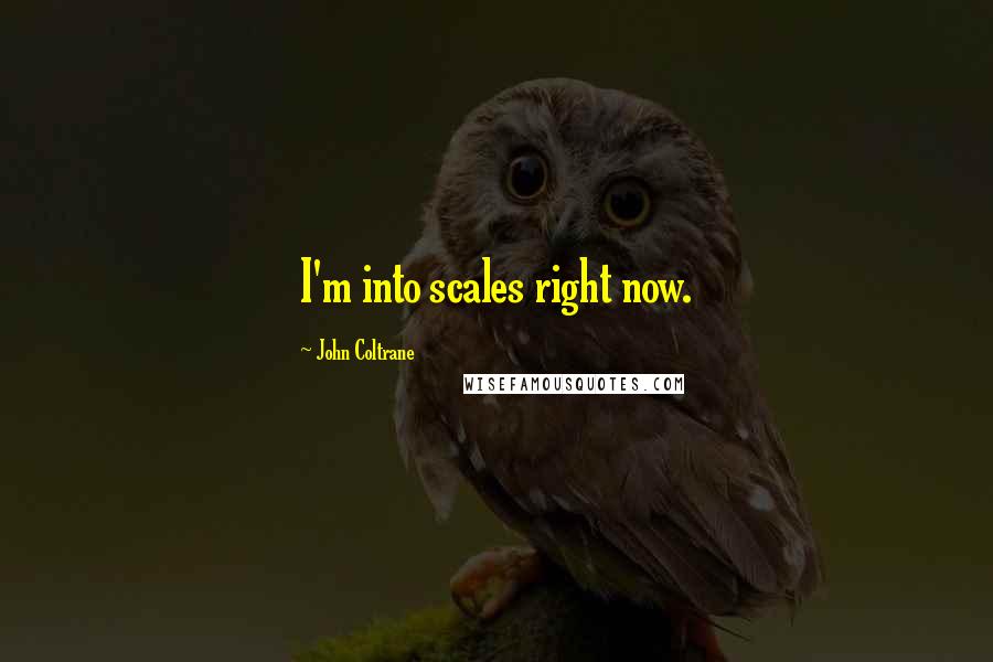 John Coltrane Quotes: I'm into scales right now.