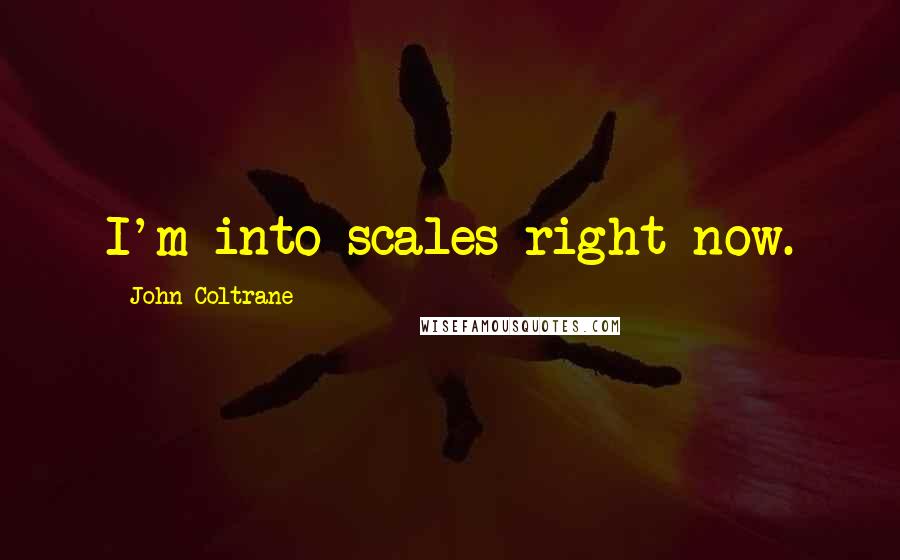 John Coltrane Quotes: I'm into scales right now.