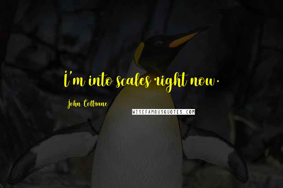 John Coltrane Quotes: I'm into scales right now.