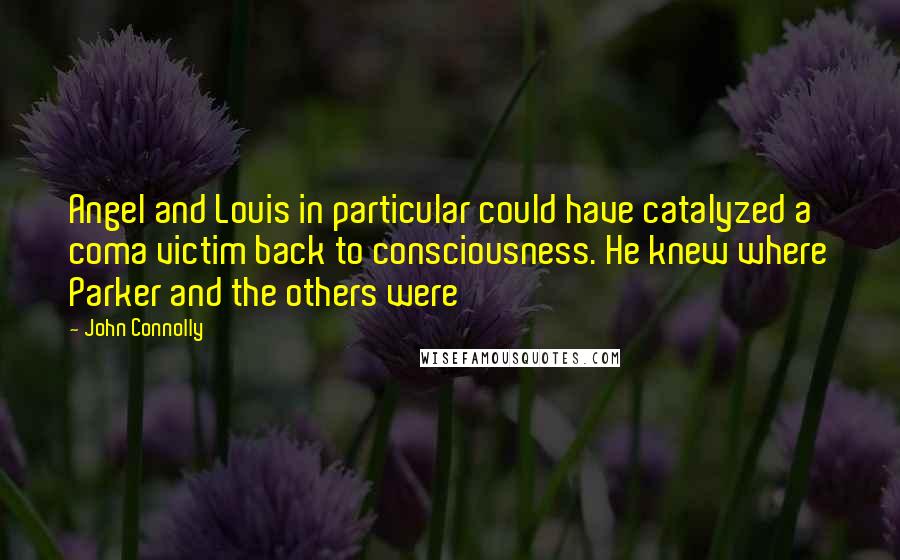 John Connolly Quotes: Angel and Louis in particular could have catalyzed a coma victim back to consciousness. He knew where Parker and the others were