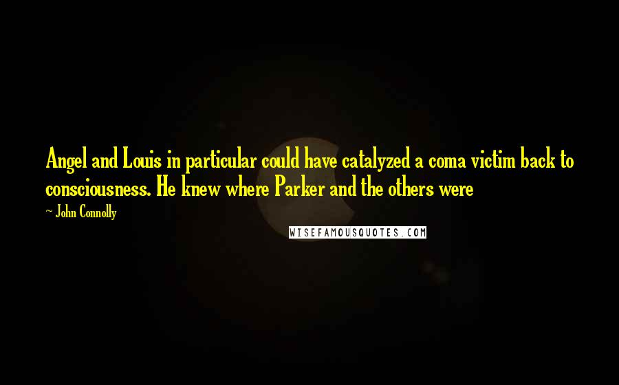 John Connolly Quotes: Angel and Louis in particular could have catalyzed a coma victim back to consciousness. He knew where Parker and the others were