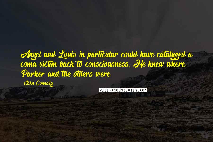 John Connolly Quotes: Angel and Louis in particular could have catalyzed a coma victim back to consciousness. He knew where Parker and the others were