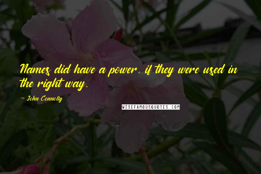 John Connolly Quotes: Names did have a power, if they were used in the right way.