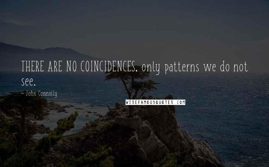 John Connolly Quotes: THERE ARE NO COINCIDENCES, only patterns we do not see.
