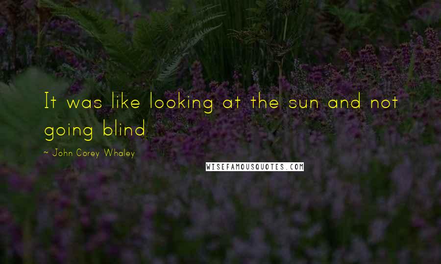 John Corey Whaley Quotes: It was like looking at the sun and not going blind