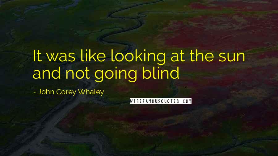 John Corey Whaley Quotes: It was like looking at the sun and not going blind