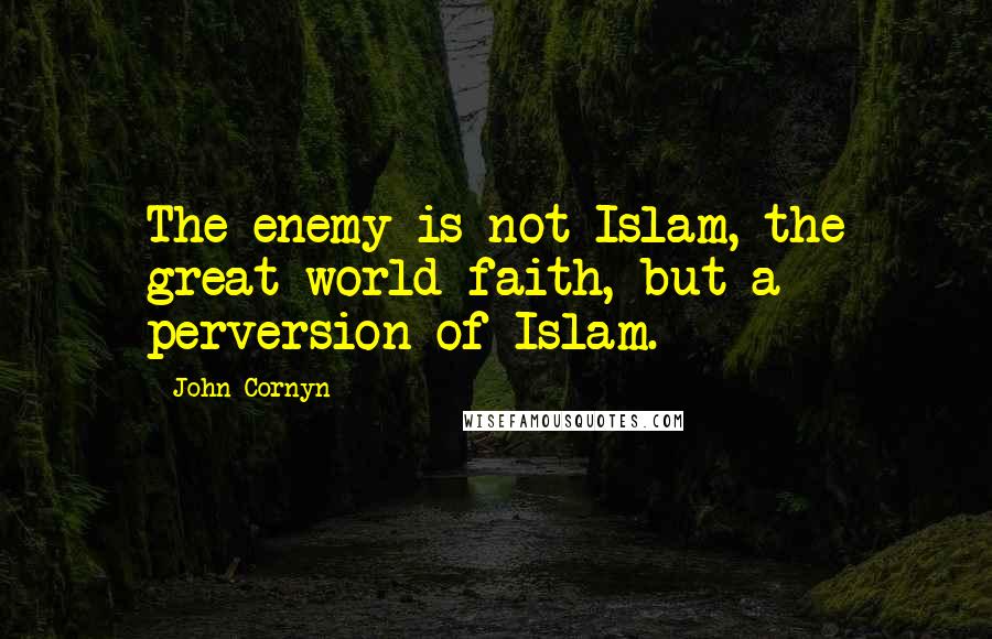 John Cornyn Quotes: The enemy is not Islam, the great world faith, but a perversion of Islam.
