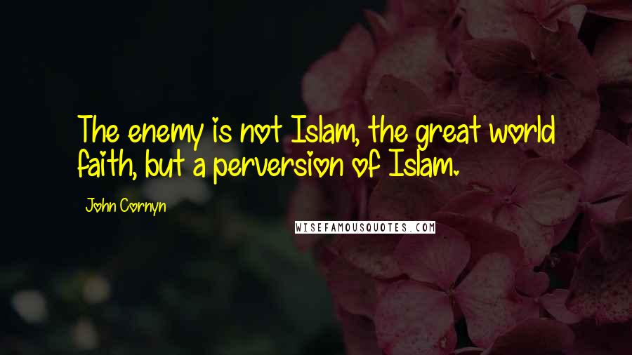 John Cornyn Quotes: The enemy is not Islam, the great world faith, but a perversion of Islam.