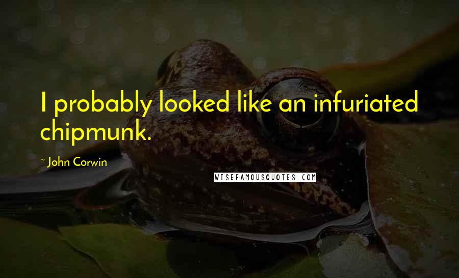 John Corwin Quotes: I probably looked like an infuriated chipmunk.