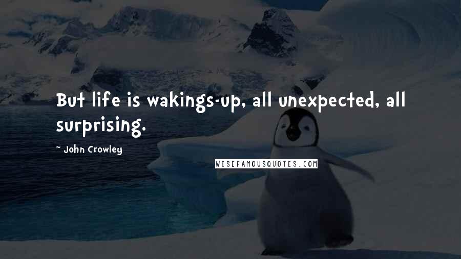 John Crowley Quotes: But life is wakings-up, all unexpected, all surprising.