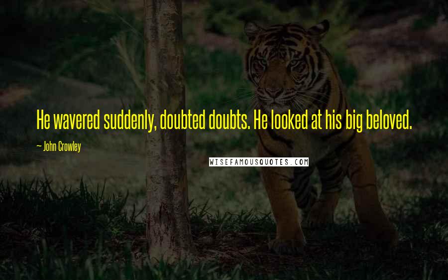 John Crowley Quotes: He wavered suddenly, doubted doubts. He looked at his big beloved.