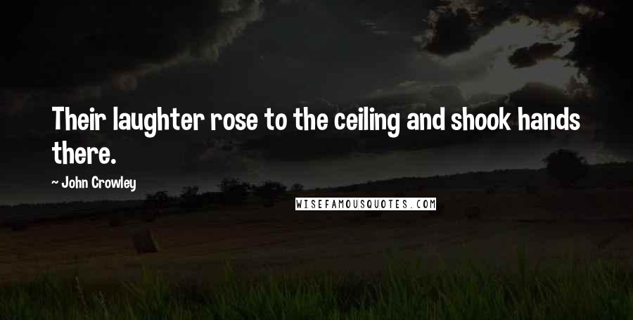 John Crowley Quotes: Their laughter rose to the ceiling and shook hands there.