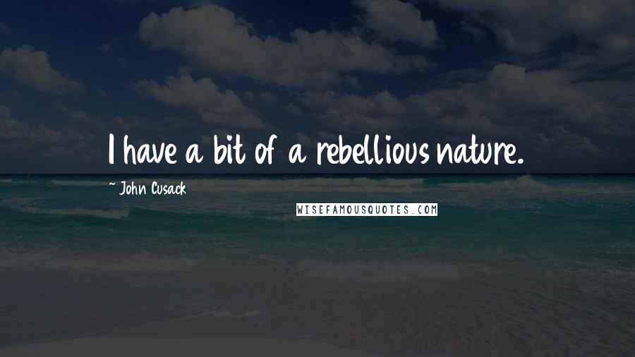 John Cusack Quotes: I have a bit of a rebellious nature.