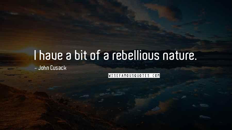 John Cusack Quotes: I have a bit of a rebellious nature.