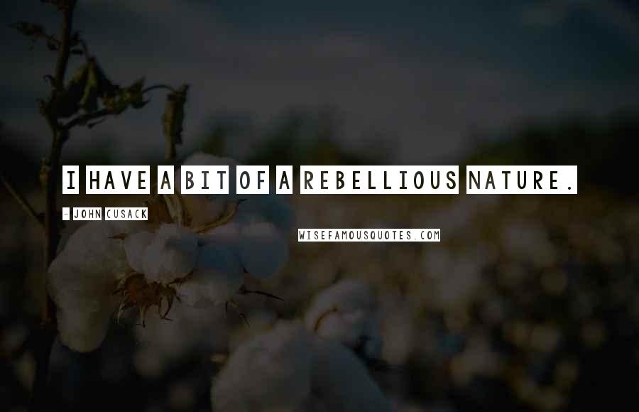 John Cusack Quotes: I have a bit of a rebellious nature.