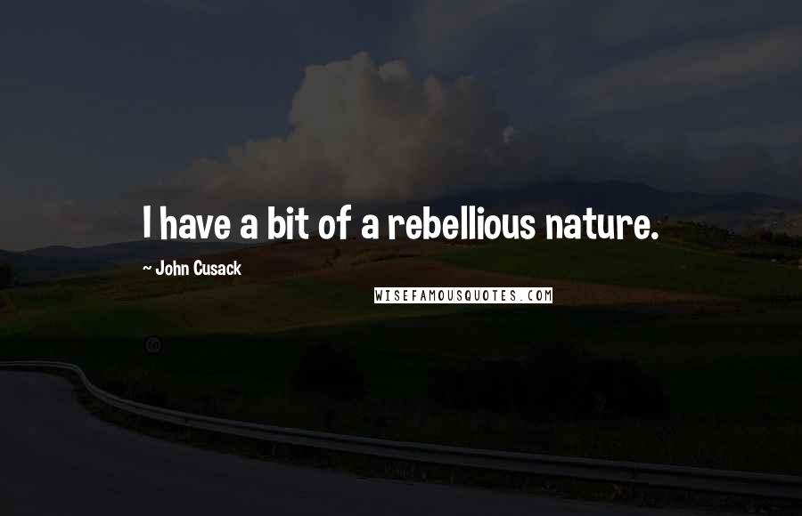 John Cusack Quotes: I have a bit of a rebellious nature.