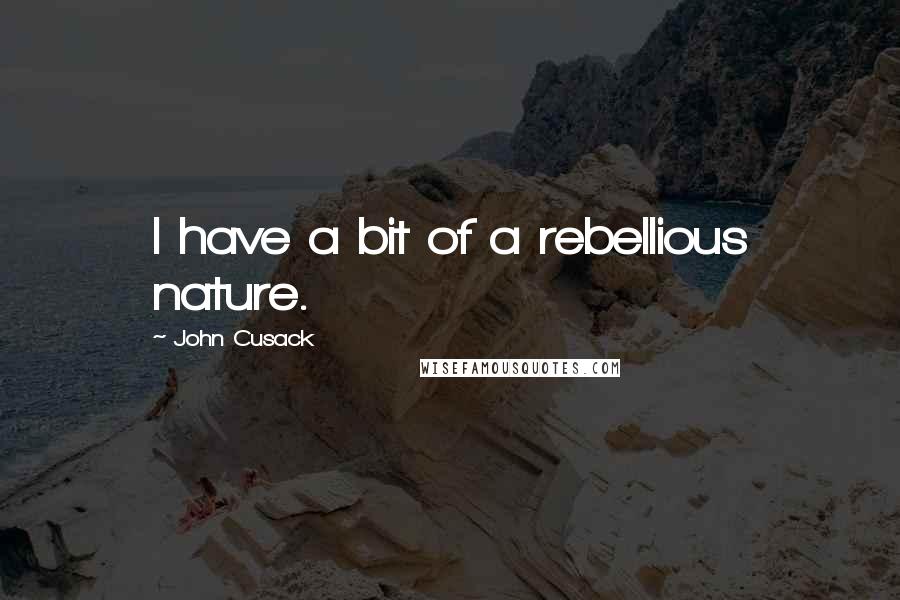 John Cusack Quotes: I have a bit of a rebellious nature.