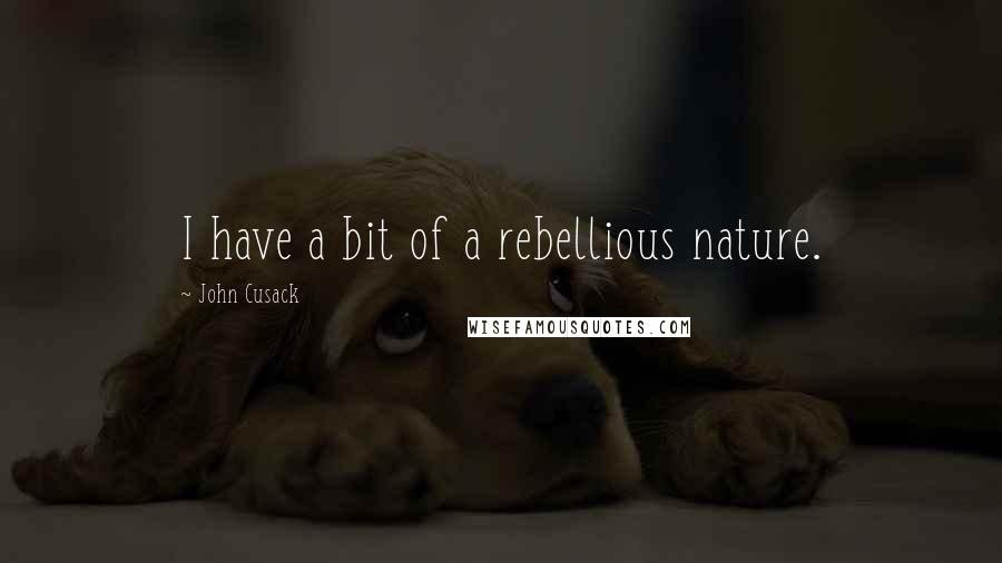 John Cusack Quotes: I have a bit of a rebellious nature.