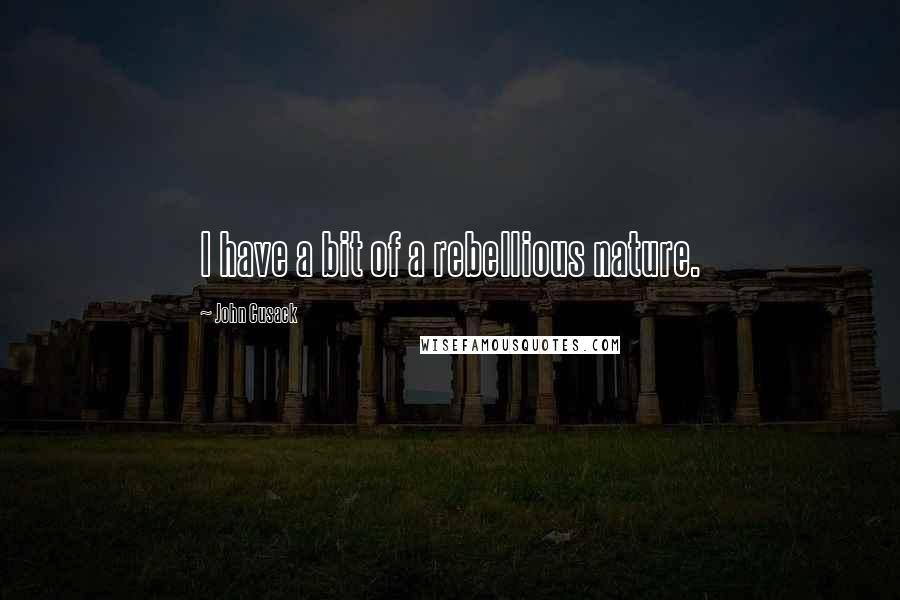 John Cusack Quotes: I have a bit of a rebellious nature.