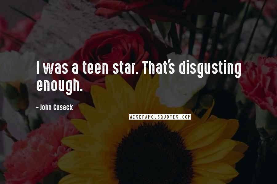 John Cusack Quotes: I was a teen star. That's disgusting enough.